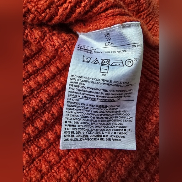 Banana Republic Textured Sleeveless Tutleneck XS Orange Red - Picture 7 of 7